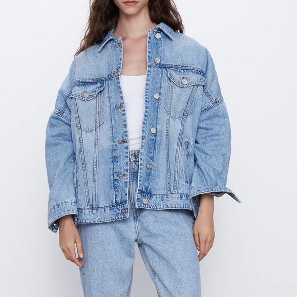 oversized jean jacket zara